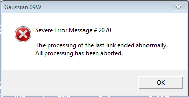 gaussian 2070 error