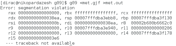 gaussian segmentation violation error