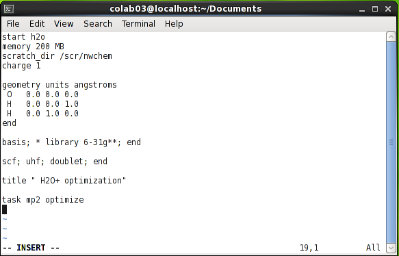 nwchem input2